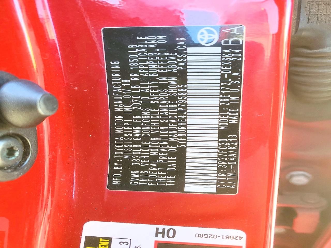 2018 Toyota Corolla l