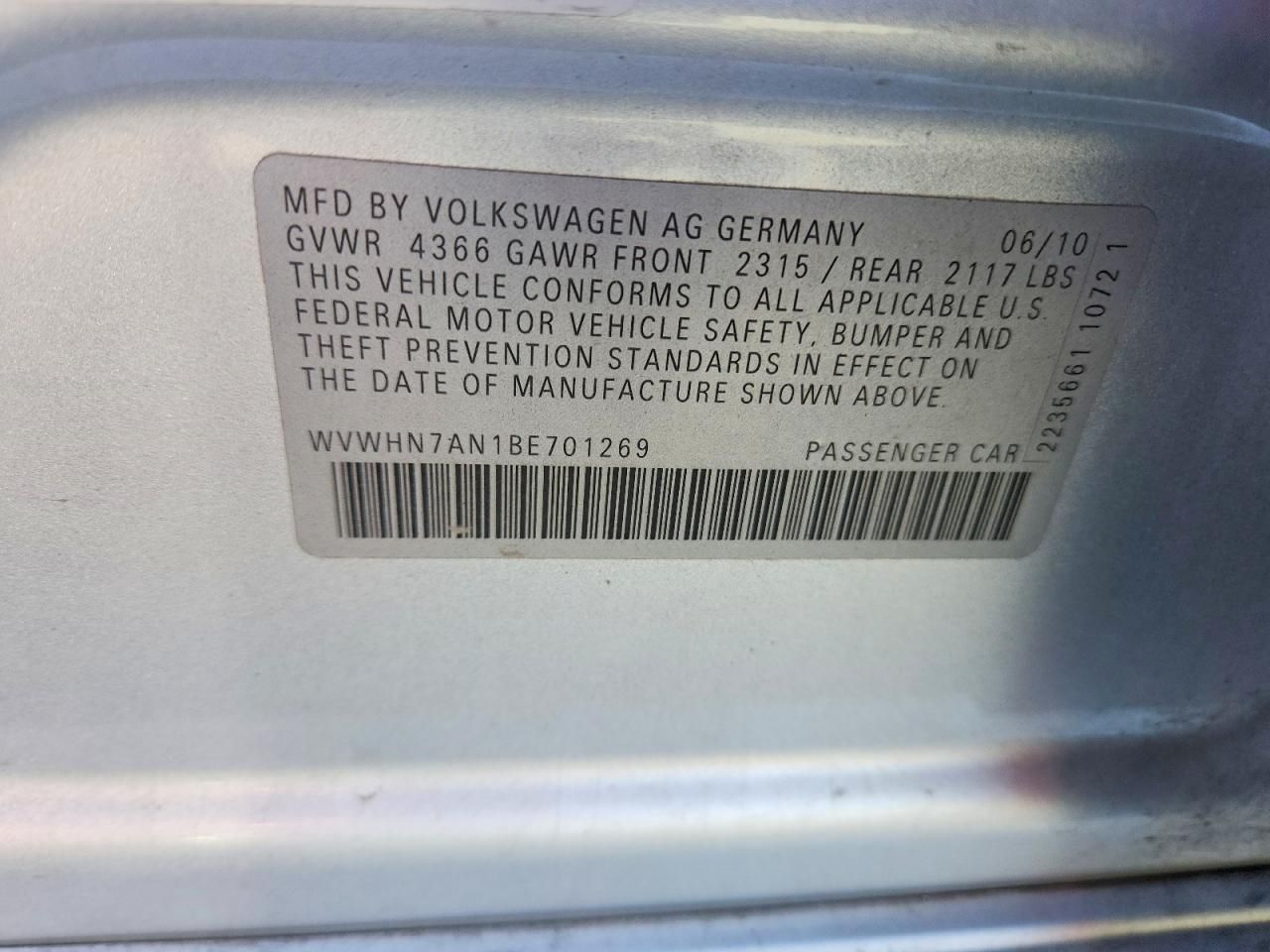 2011 Volkswagen Cc Luxury