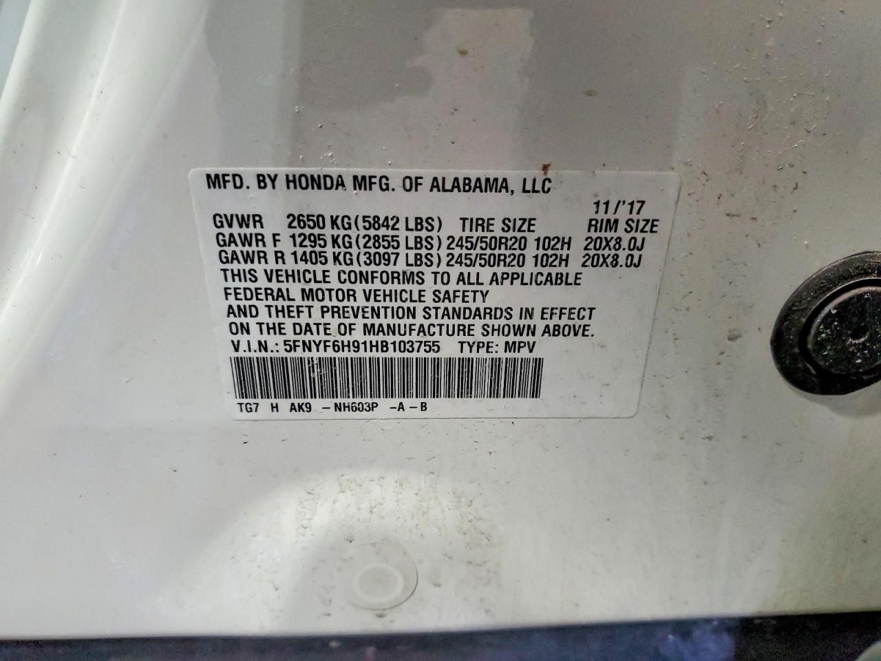 2017 Honda Pilot Touring