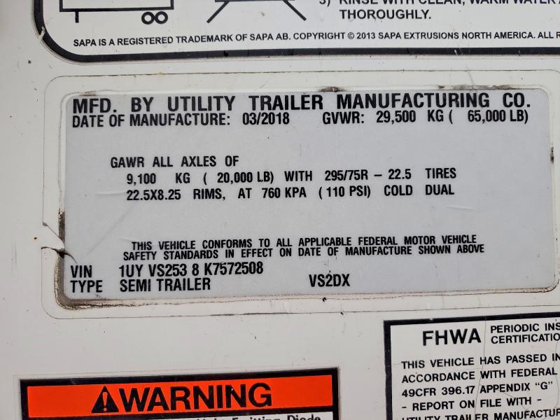 2019 Utility Vs2dx dry van Trailer