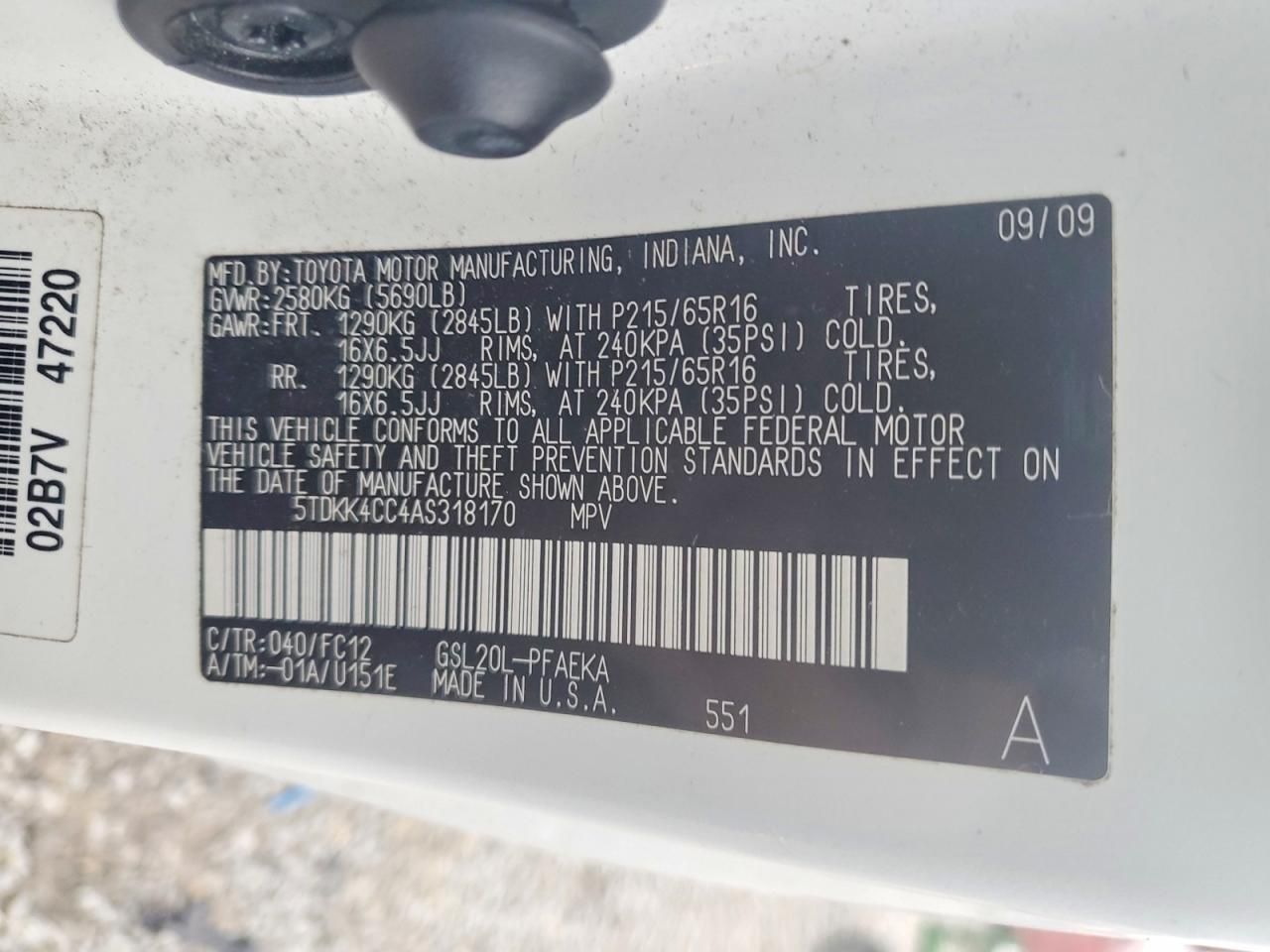 2010 Toyota Sienna ce