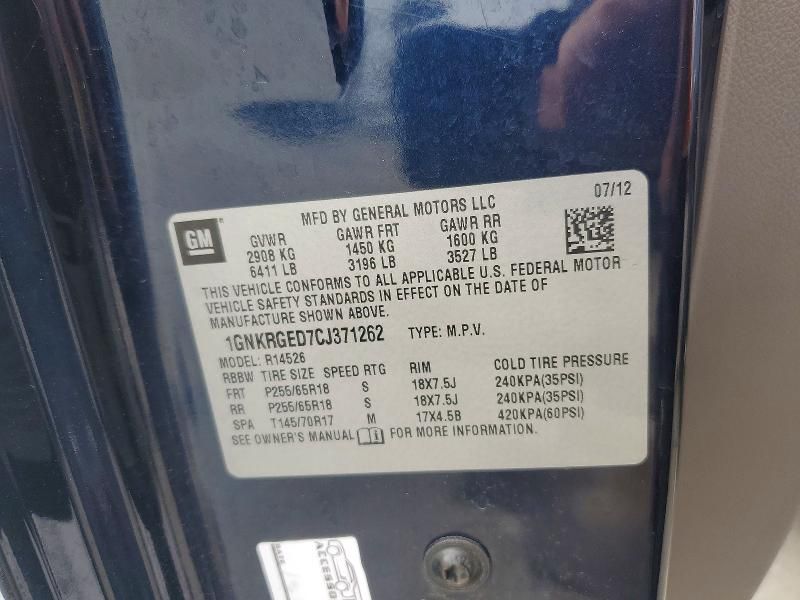 2012 Chevrolet Traverse lt