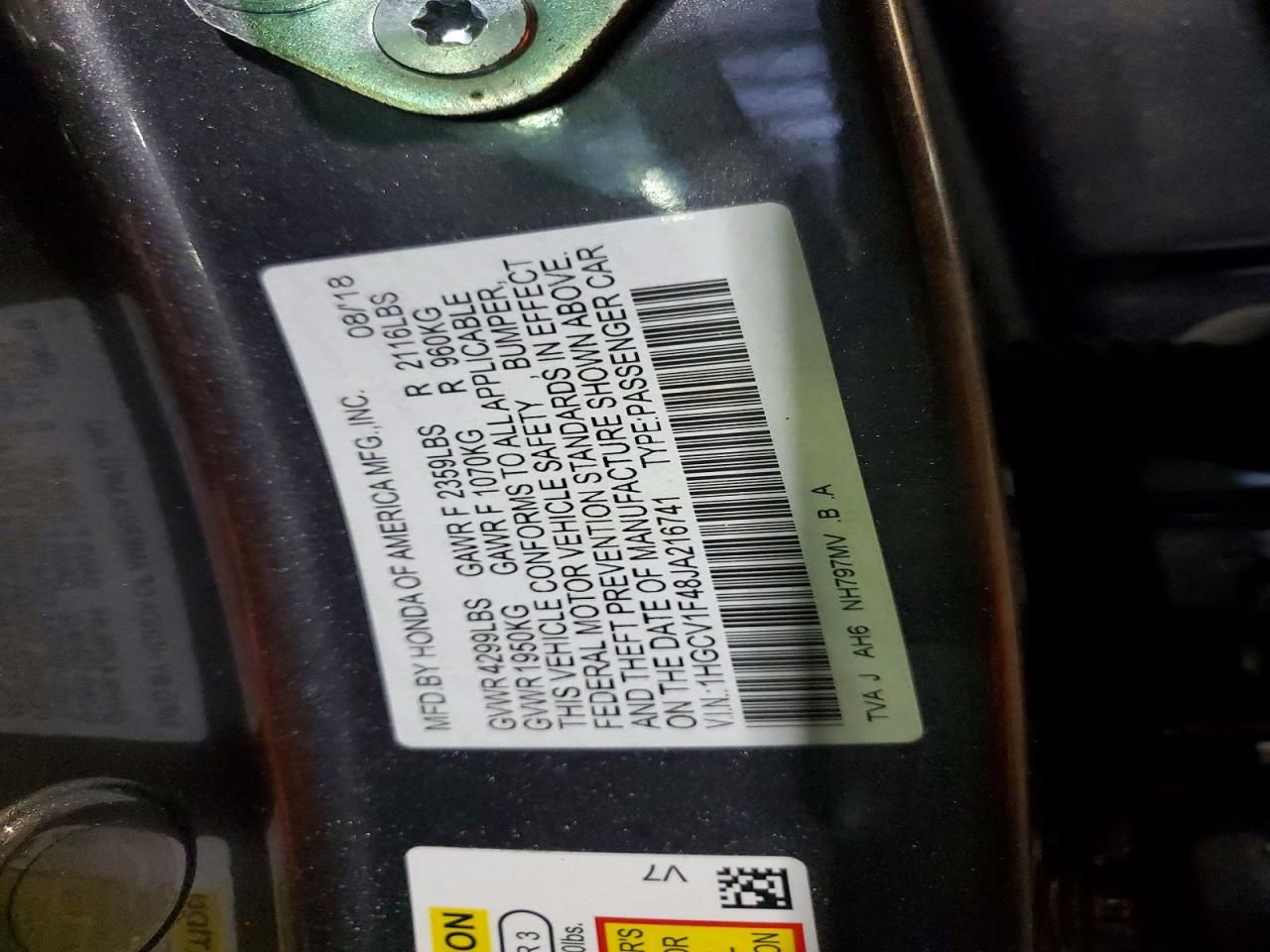 2018 Honda Accord ex