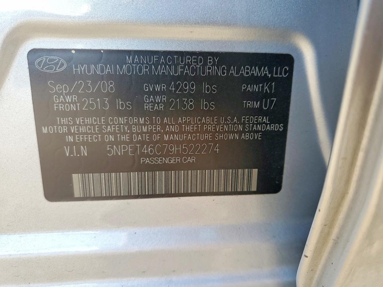 2009 Hyundai Sonata gls