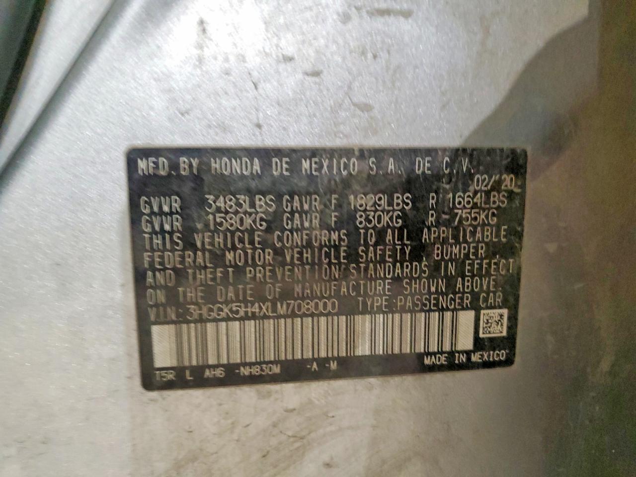 2020 Honda Fit lx