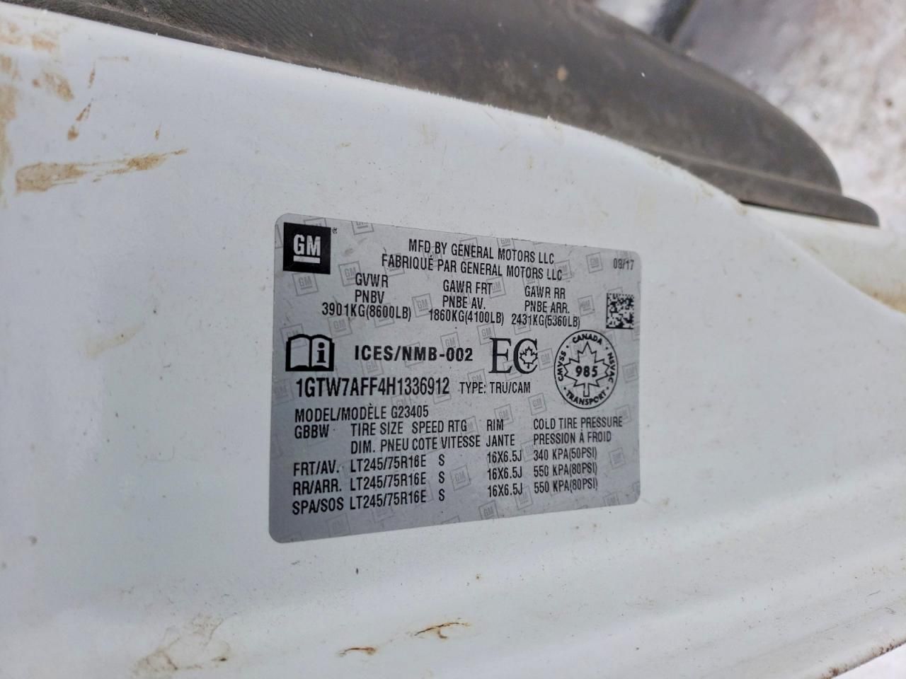 2017 GMC Savana G2500