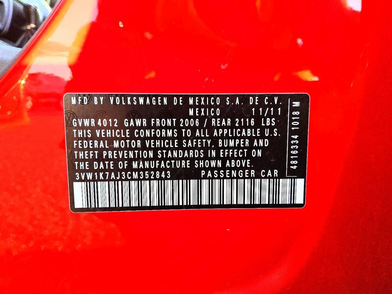 2012 Volkswagen Jetta Base