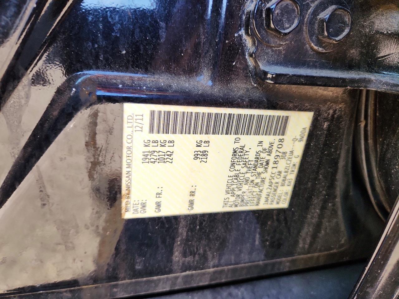 2012 Niss Altima 2.5