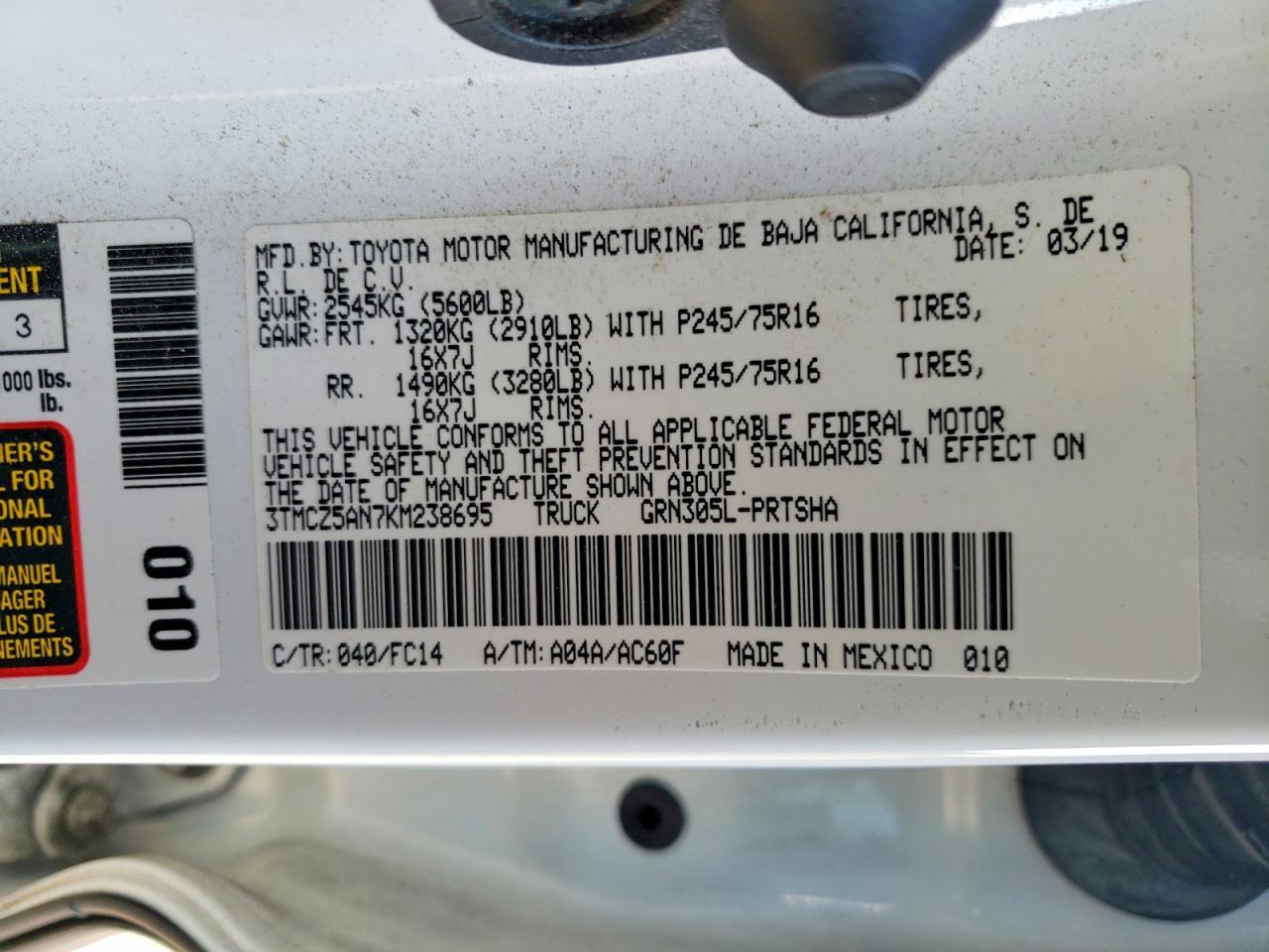 2019 Toyota Tacoma Double cab