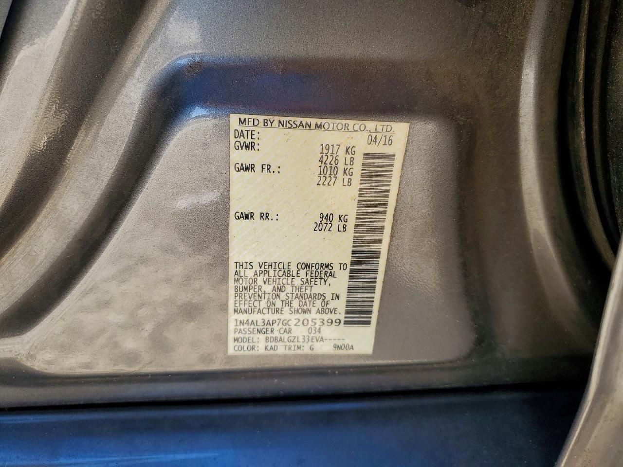 2016 Nissan Altima 2.5