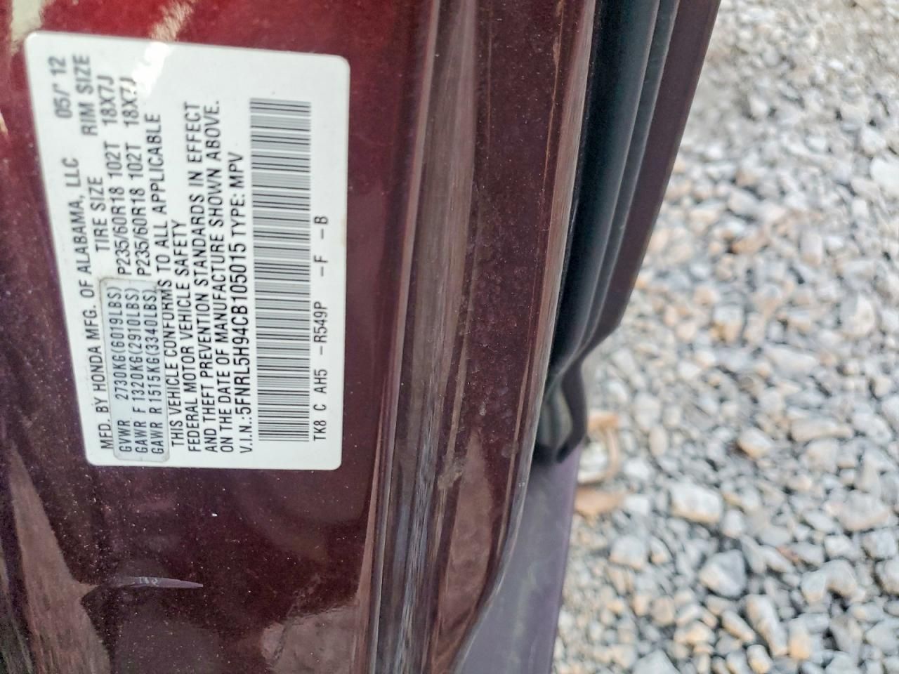 2012 Honda Odyssey Touring