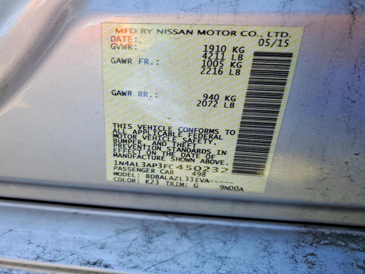 2015 Nissan Altima 2.5