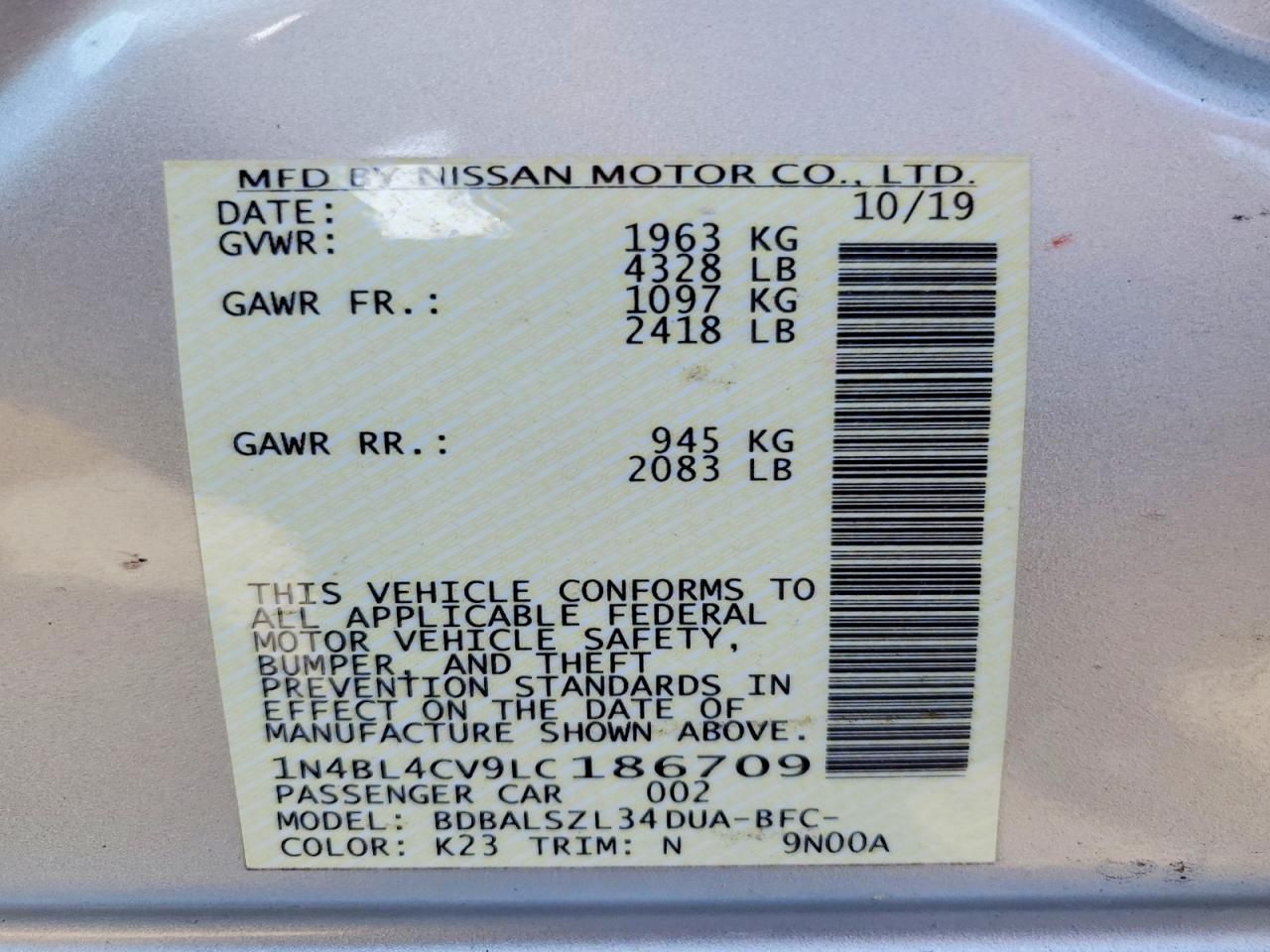 2020 Nissan Altima sr