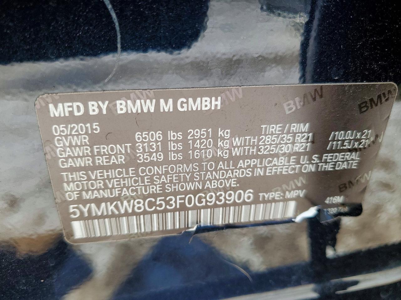 2015 BMW X6 m