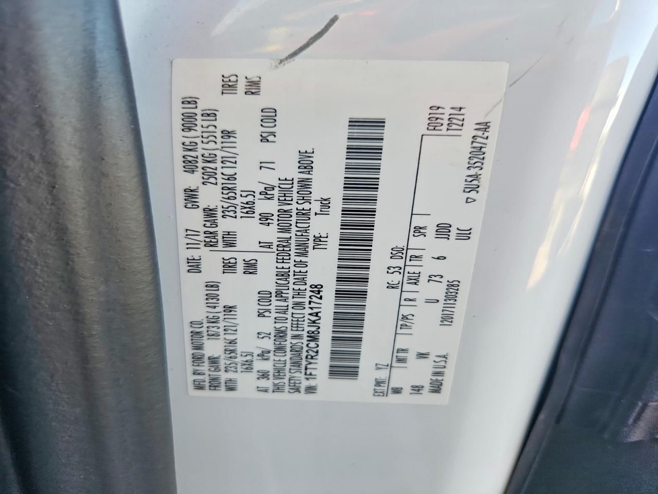 2018 Ford Transit T-250