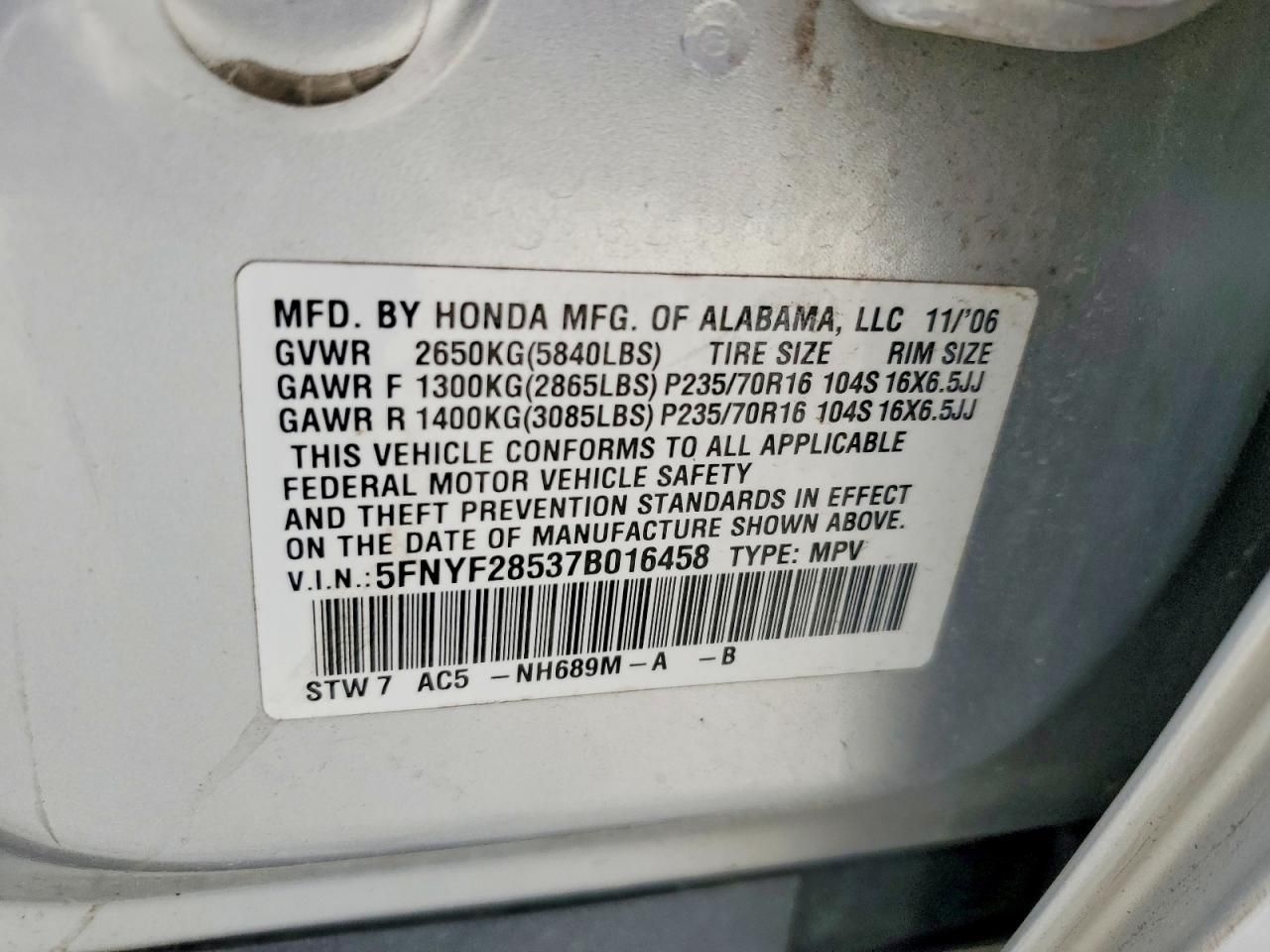 2007 Honda Pilot exl