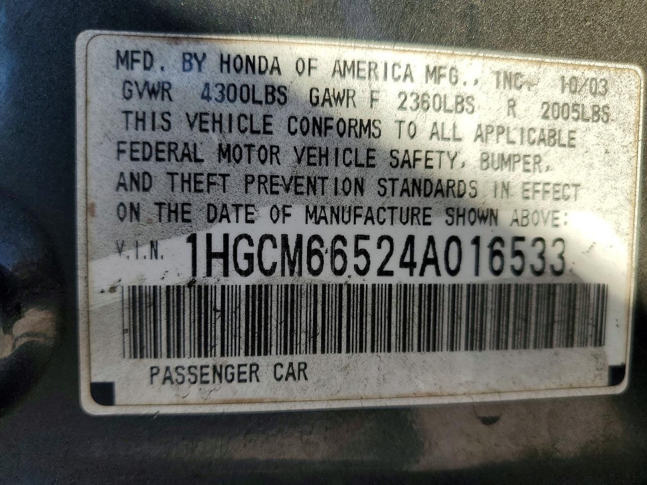 2004 Honda Accord ex