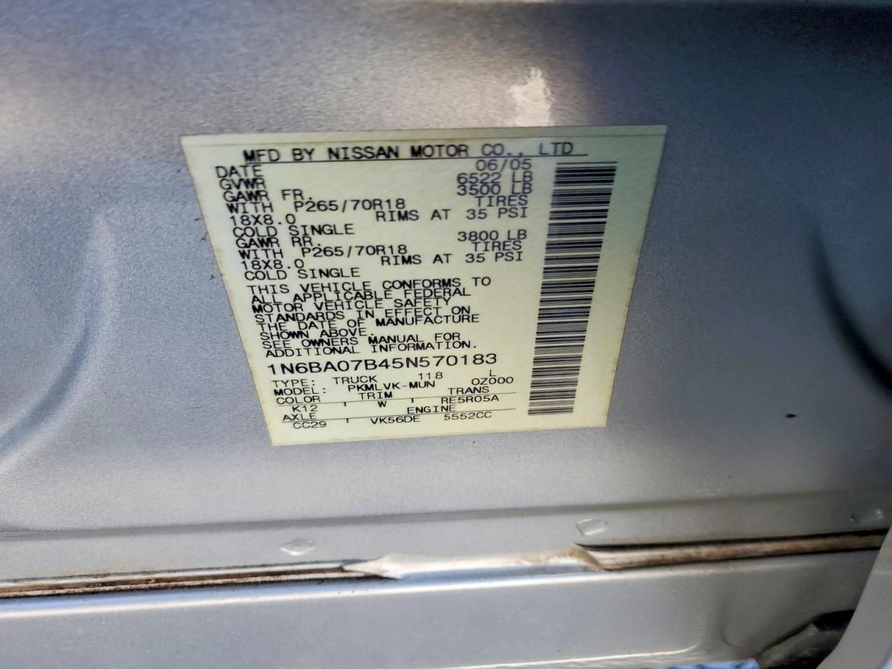 2005 Nissan Titan XE