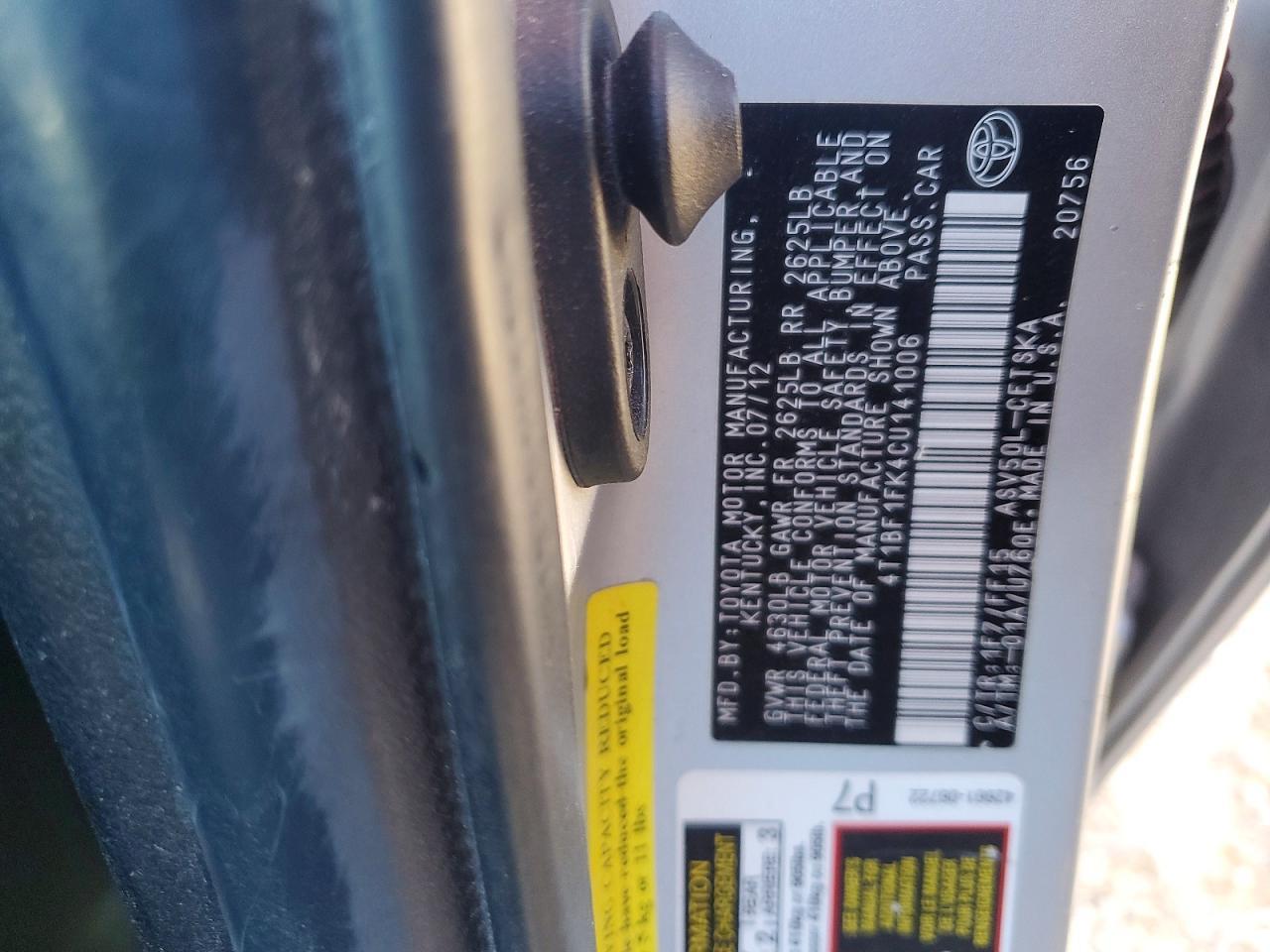 2012 Toyota Camry Base