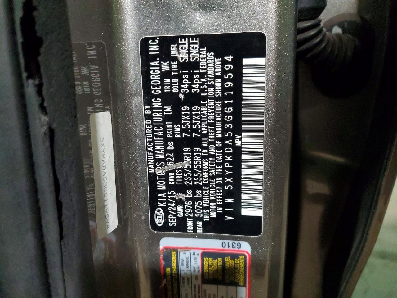 2016 KIA Sorento sx