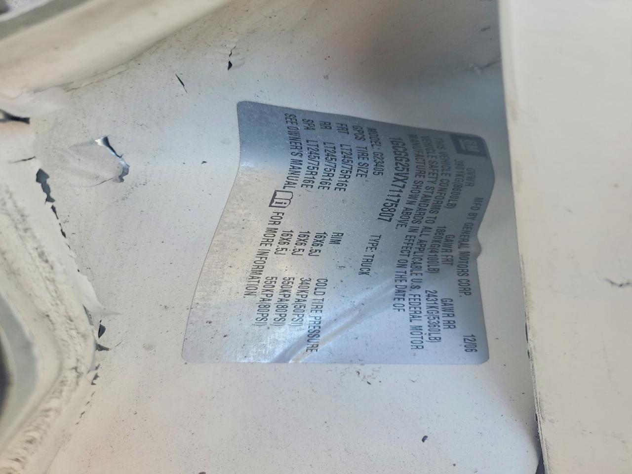 2007 Chevrolet 2007 Chev Express G2500