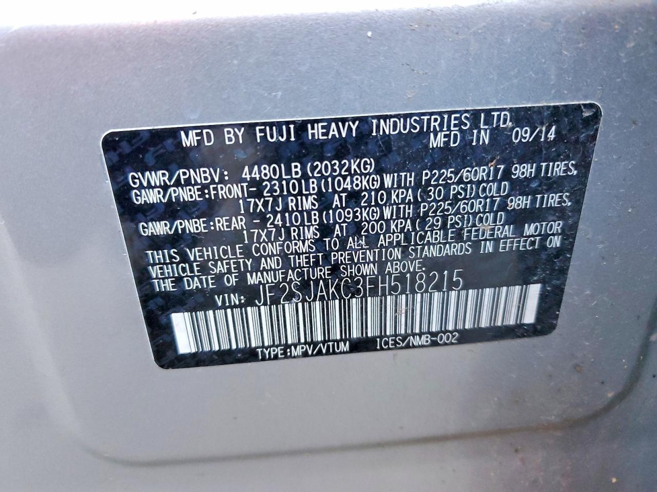 2015 Subaru Forester 2.5i Limited