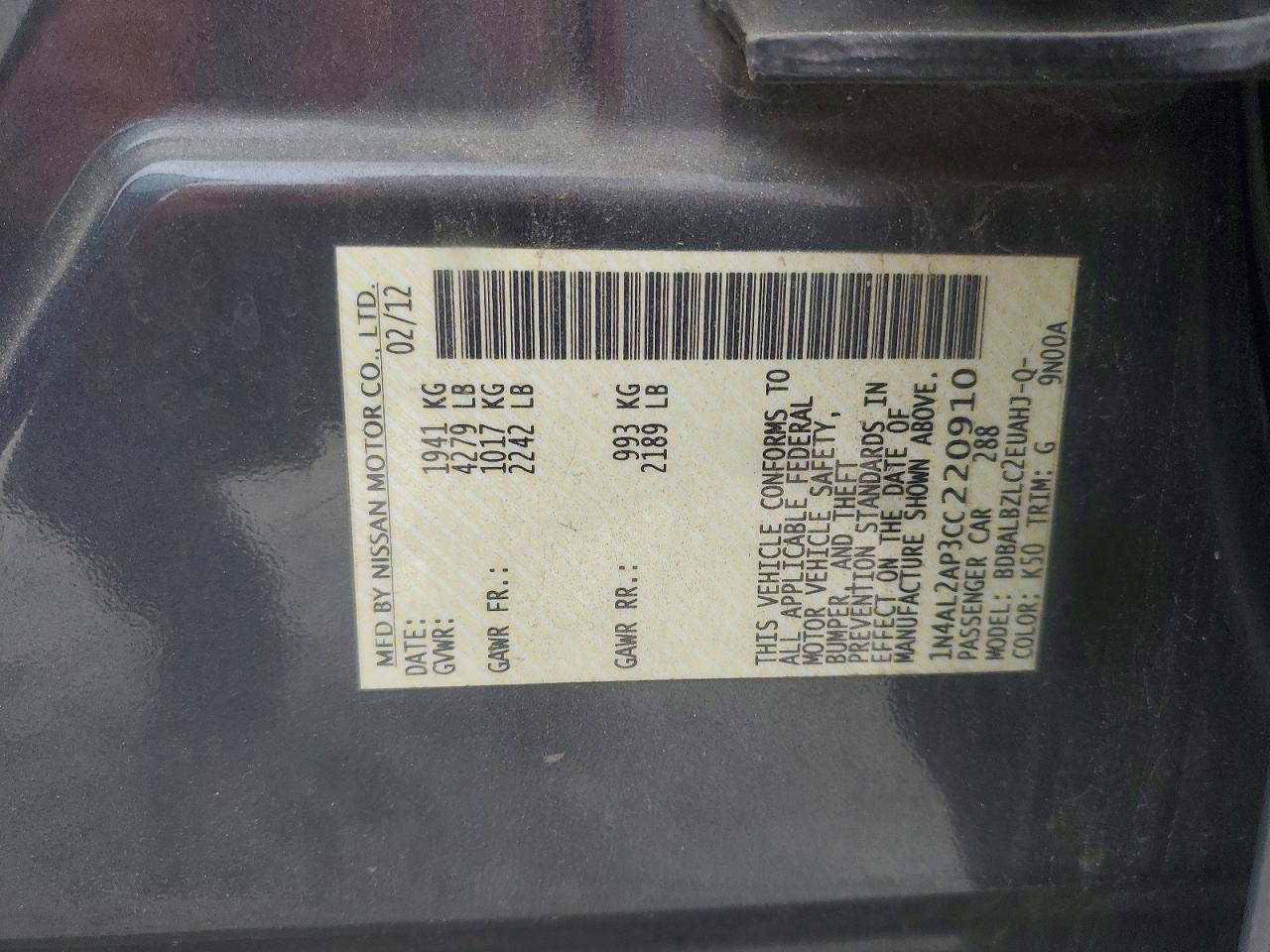 2012 Nissan Altima Base