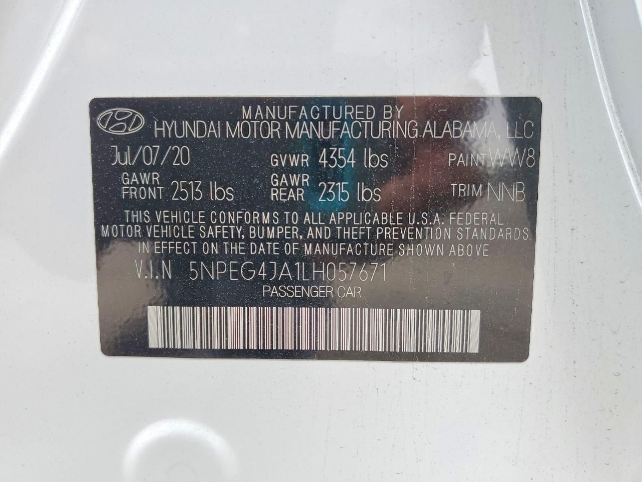 2020 Hyundai Sonata se