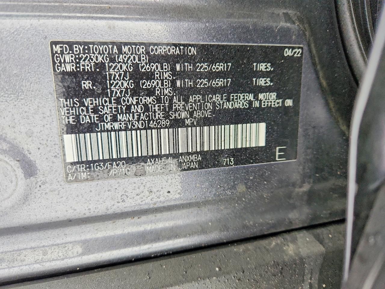 2022 Toyota Rav4 xle