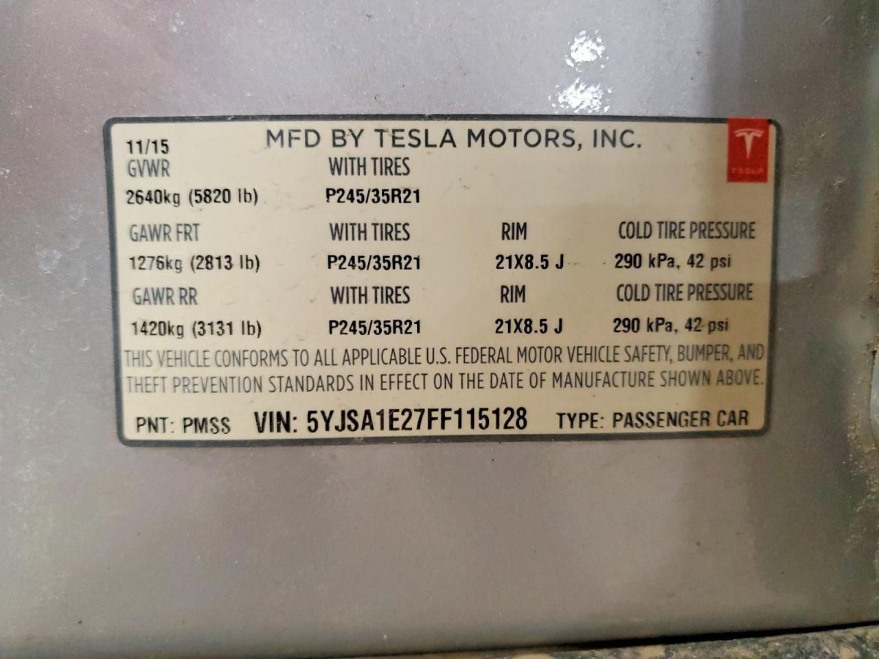 2015 Tesla Model s 90