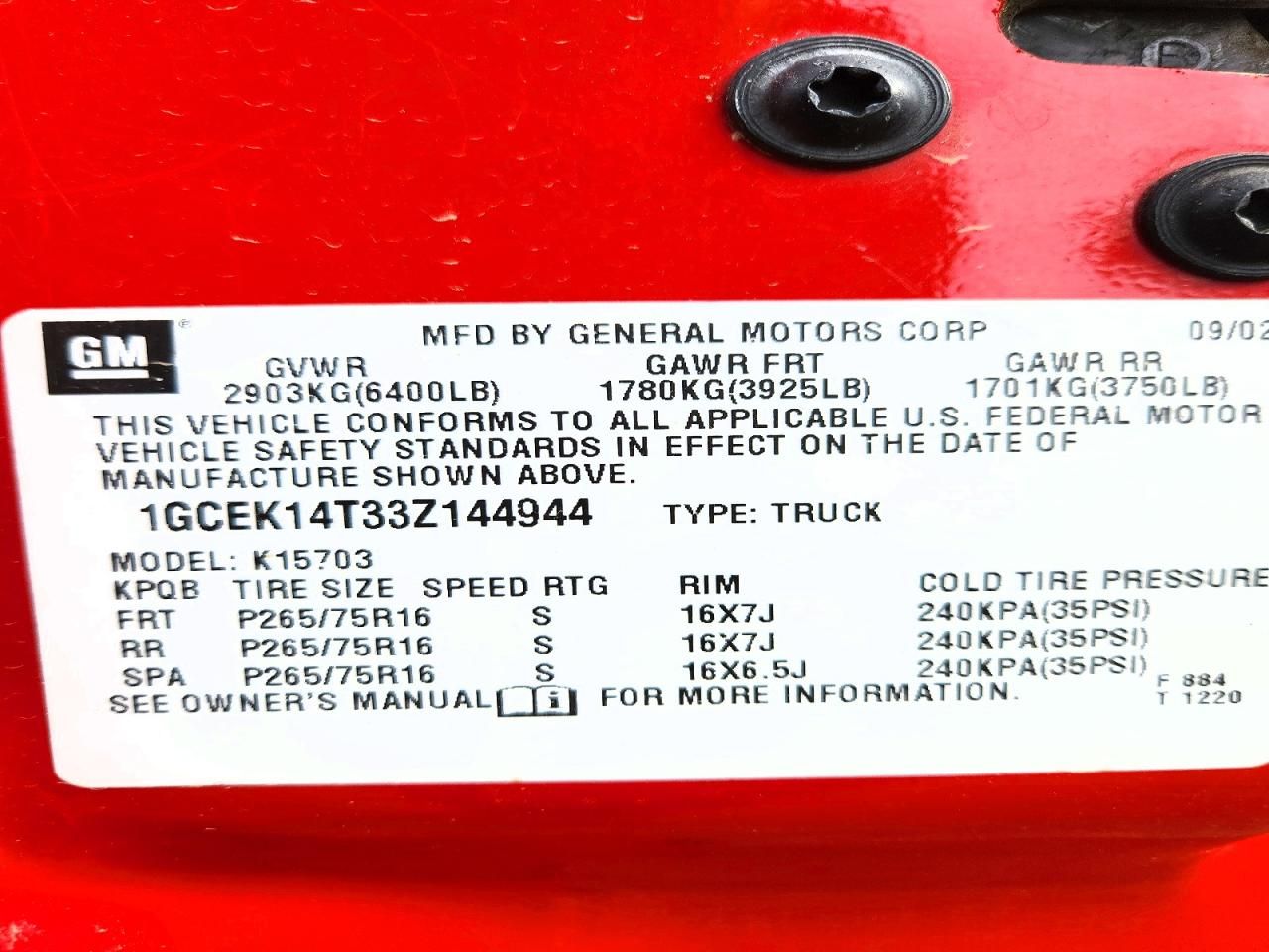 2003 Chevrolet Silverado K1500