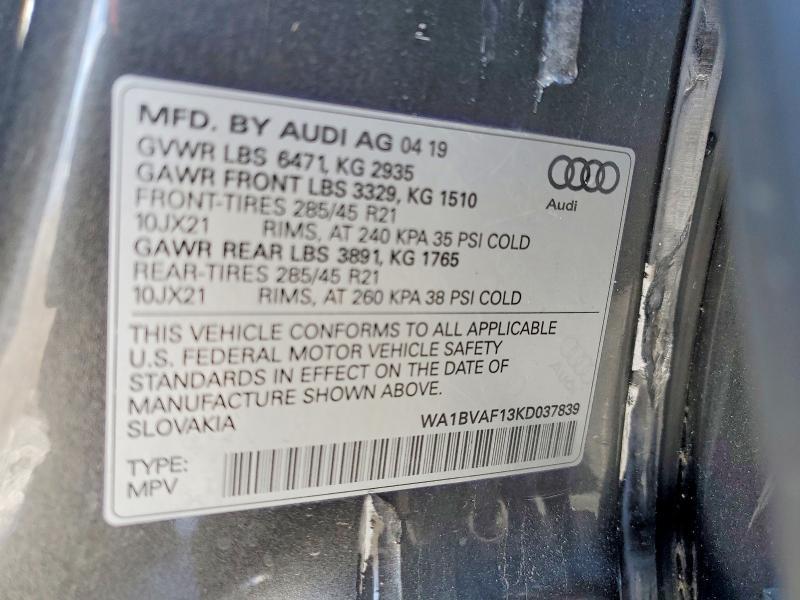 2019 Audi Q8 Premium Plus