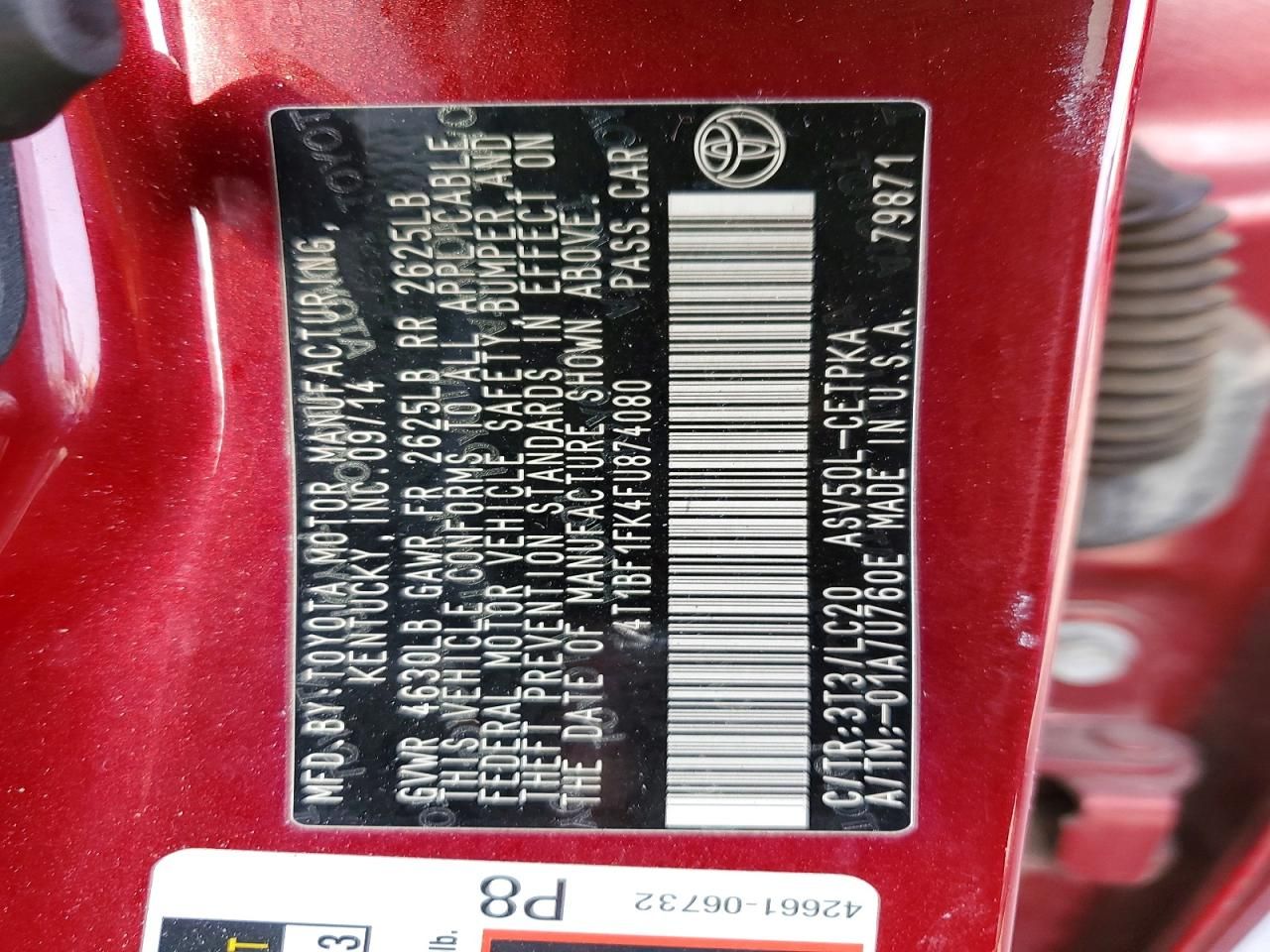 2015 Toyota Camry le