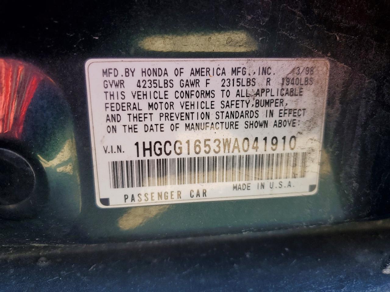 1998 Honda Accord ex