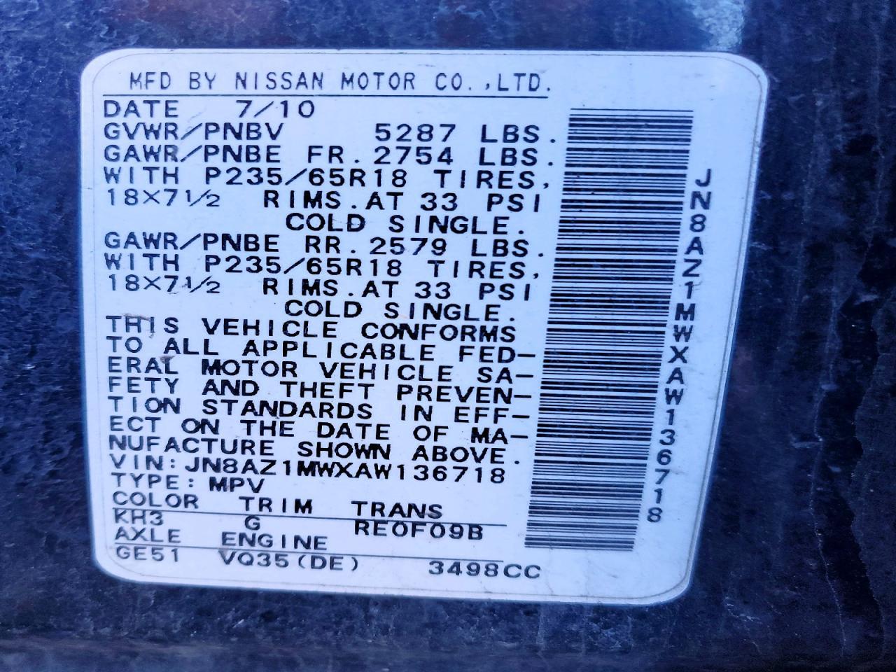 2010 Nissan Murano s