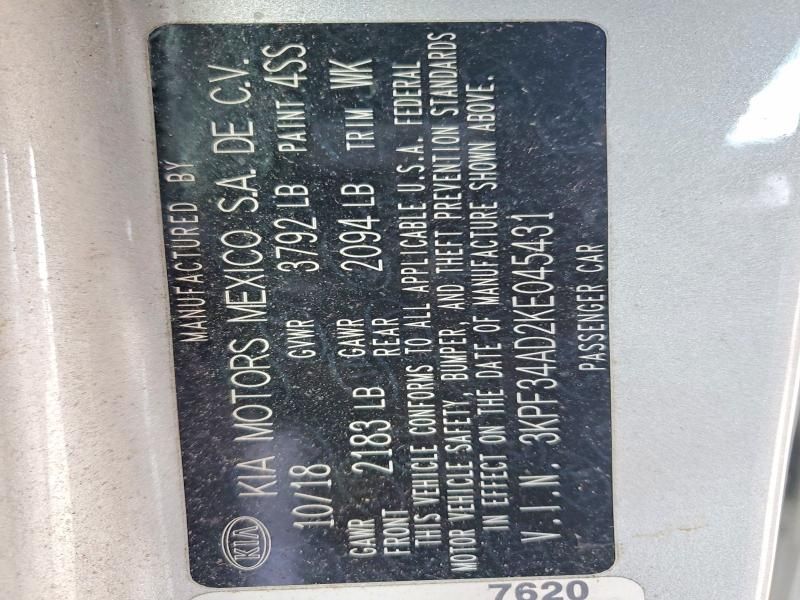 2019 KIA Forte gt Line