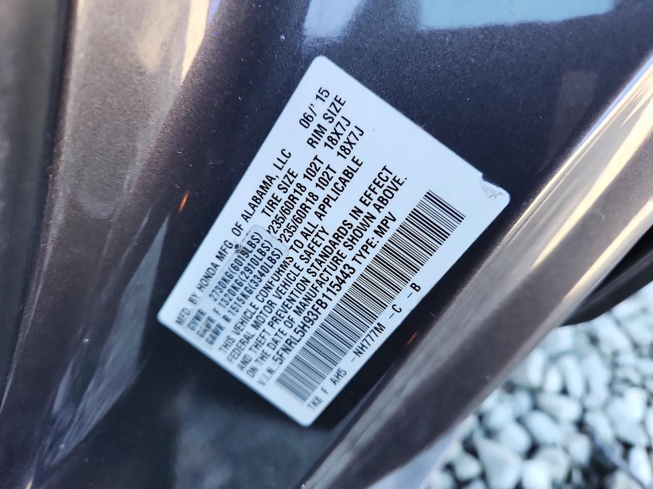 2015 Honda Odyssey Touring