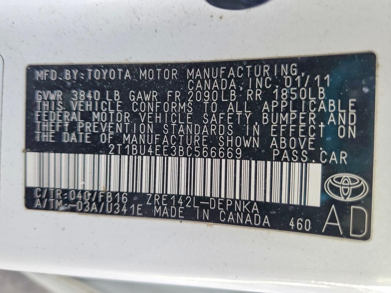 2011 Toyota Corolla Base