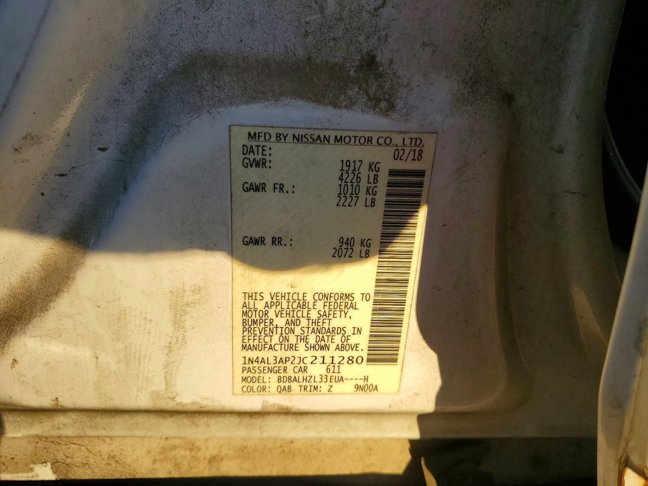 2018 Nissan Altima 2.5