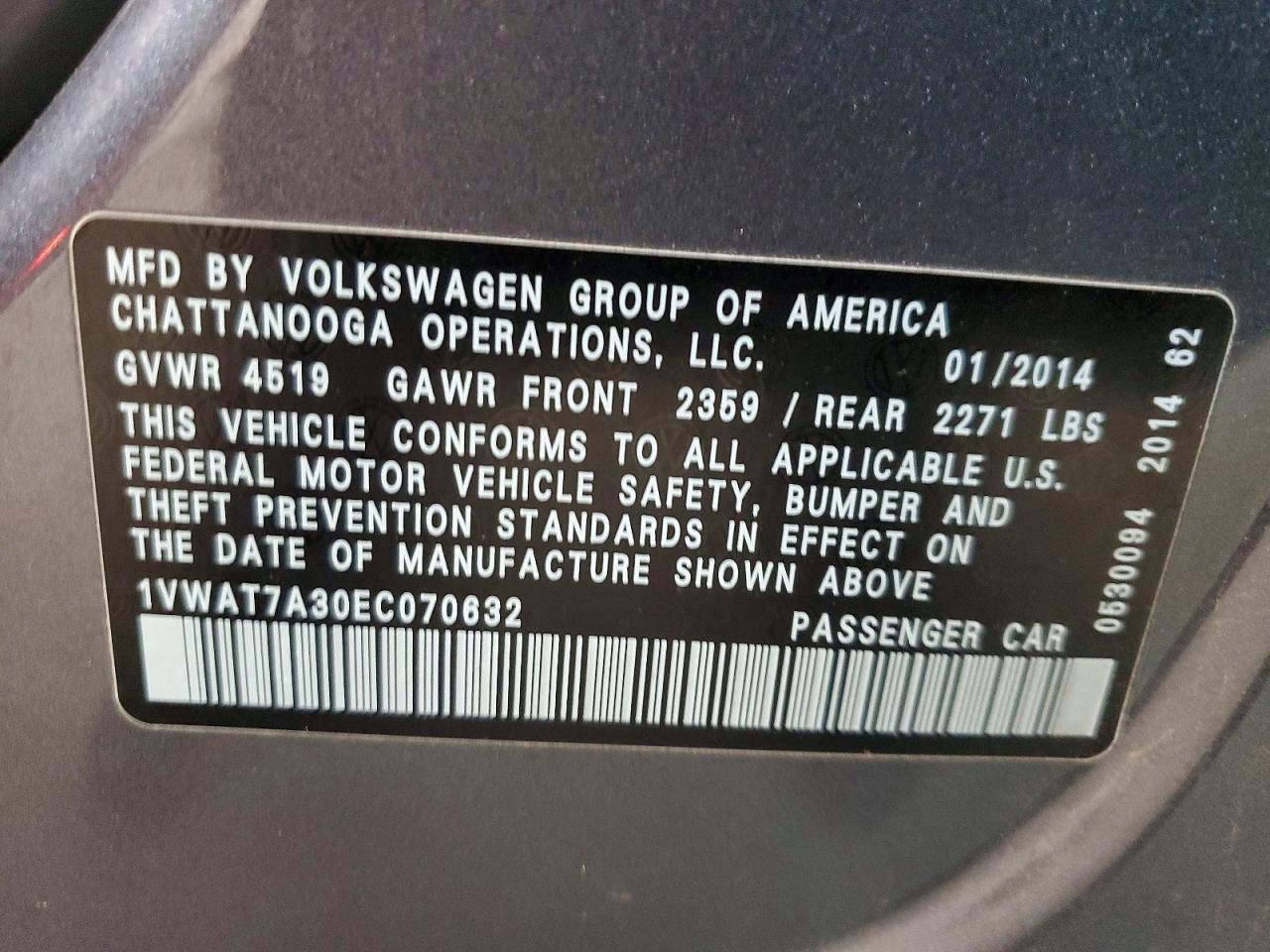 2014 Volkswagen Passat s