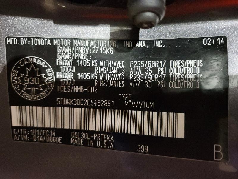 2014 Toyota Sienna le