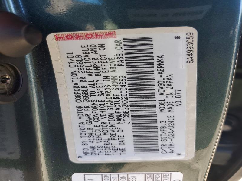 2002 Toyota Camry le