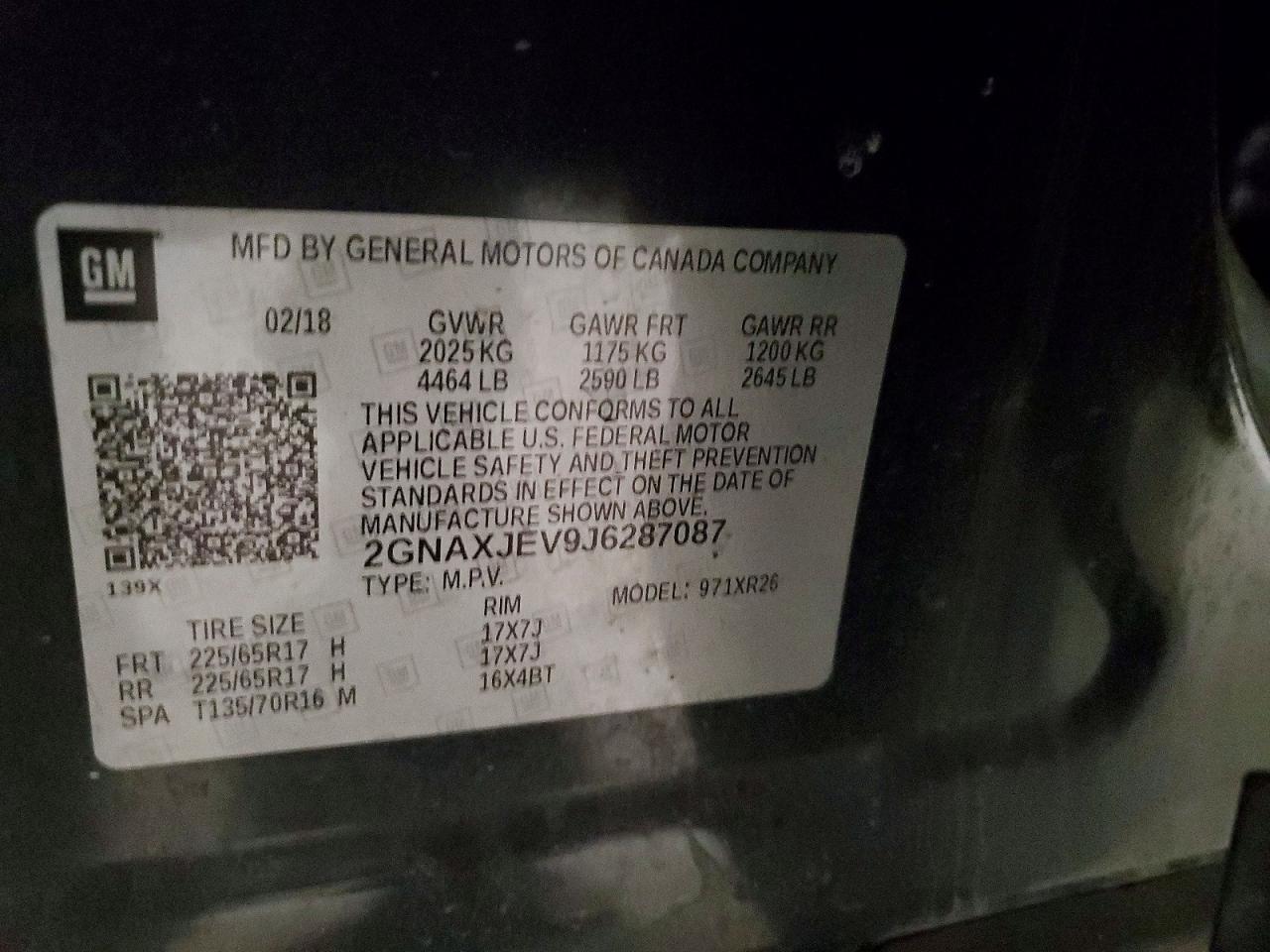 2018 Chevrolet Equinox lt