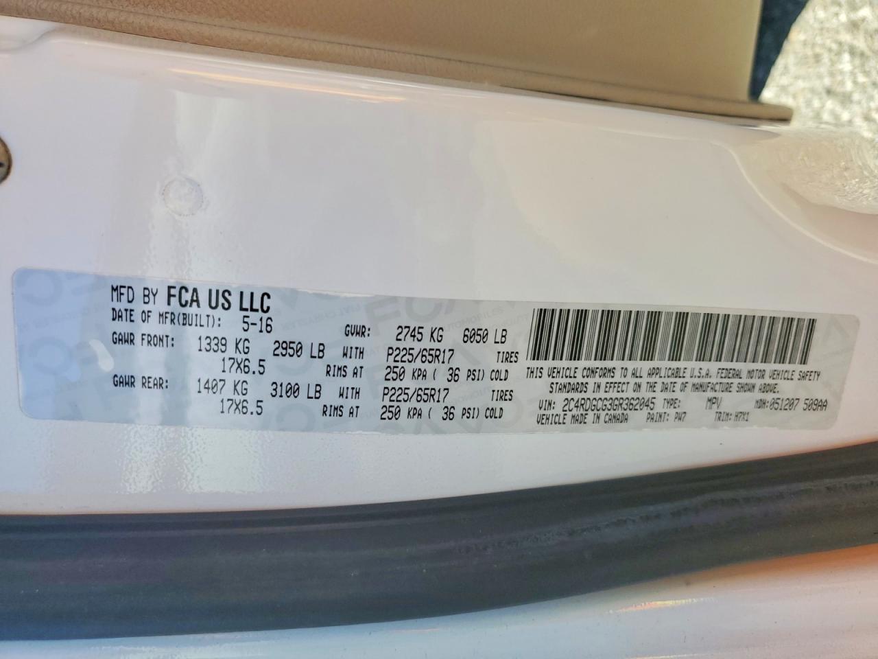 2016 Dodge Grand Caravan sxt