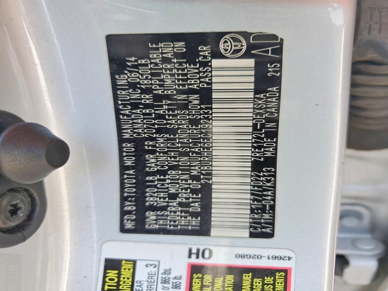 2014 Toyota Corolla l