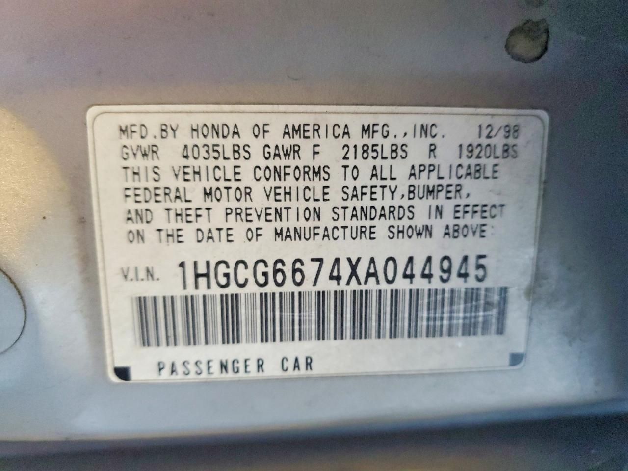 1999 Honda Accord ex