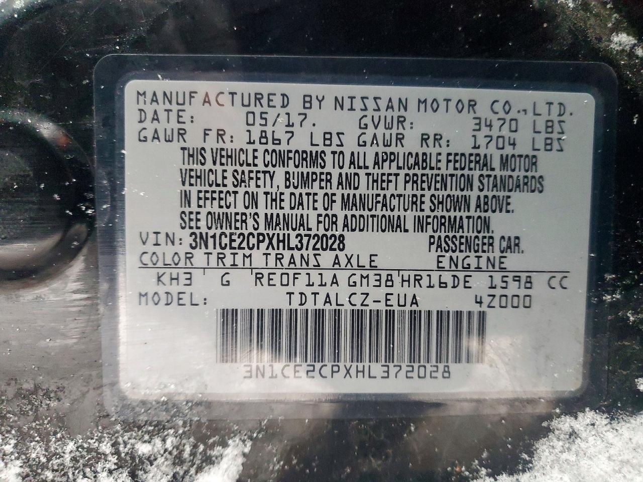 2017 Nissan Versa Note s