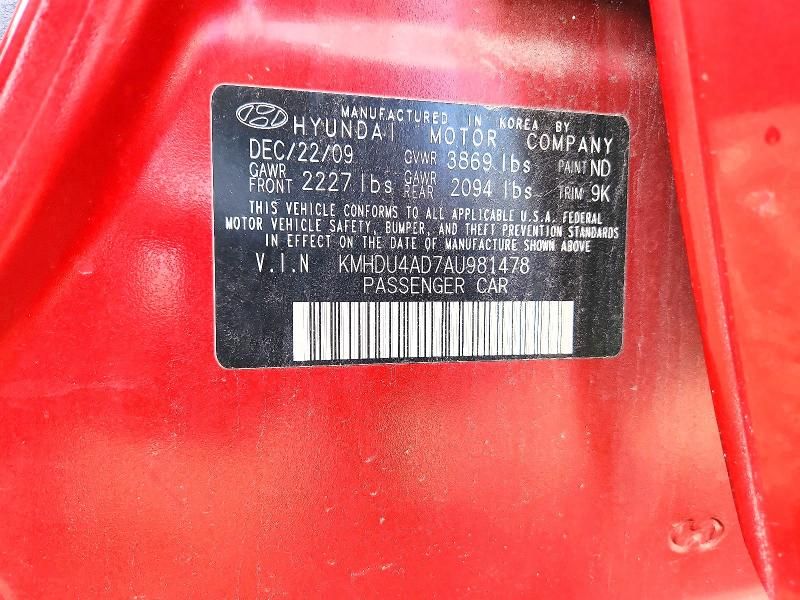 2010 Hyundai Elantra Blue