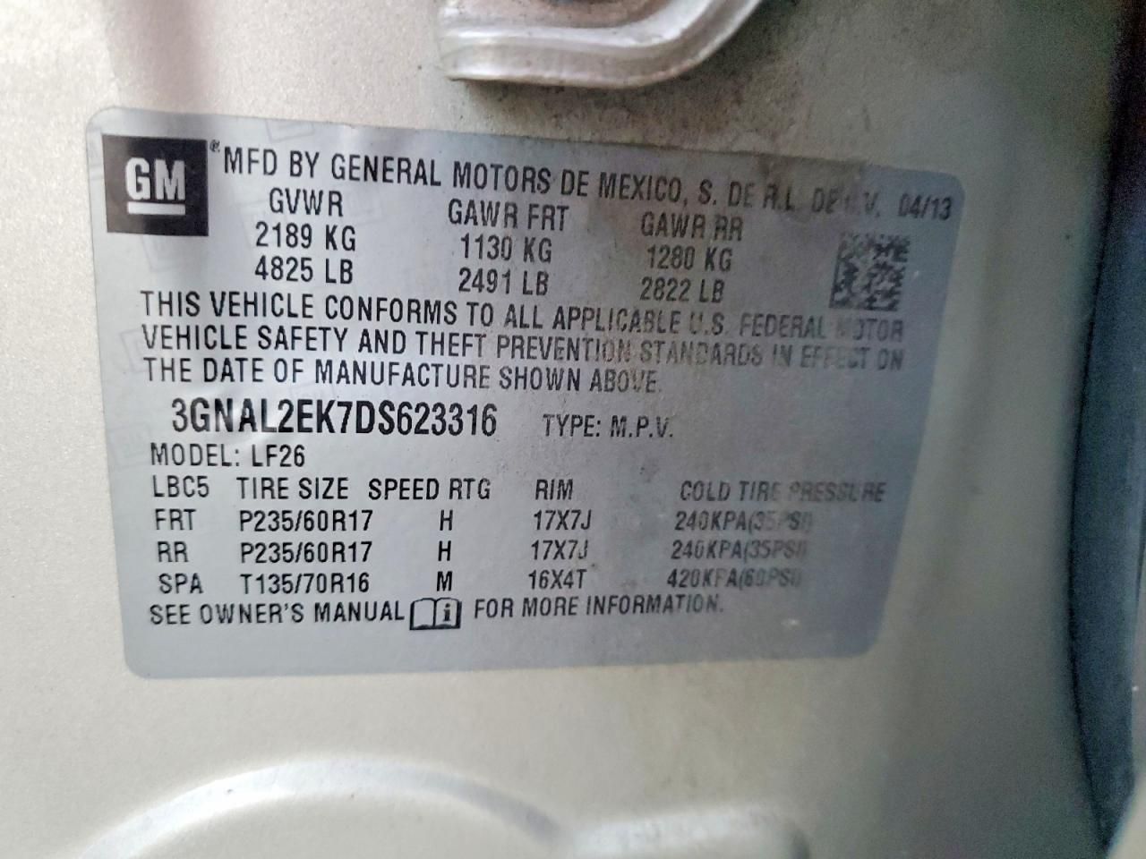 2013 Chevrolet Captiva ls