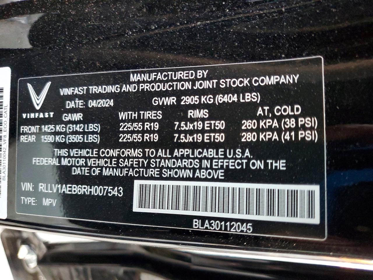 2024 Vinfast Trading And Produ Vf 8 eco